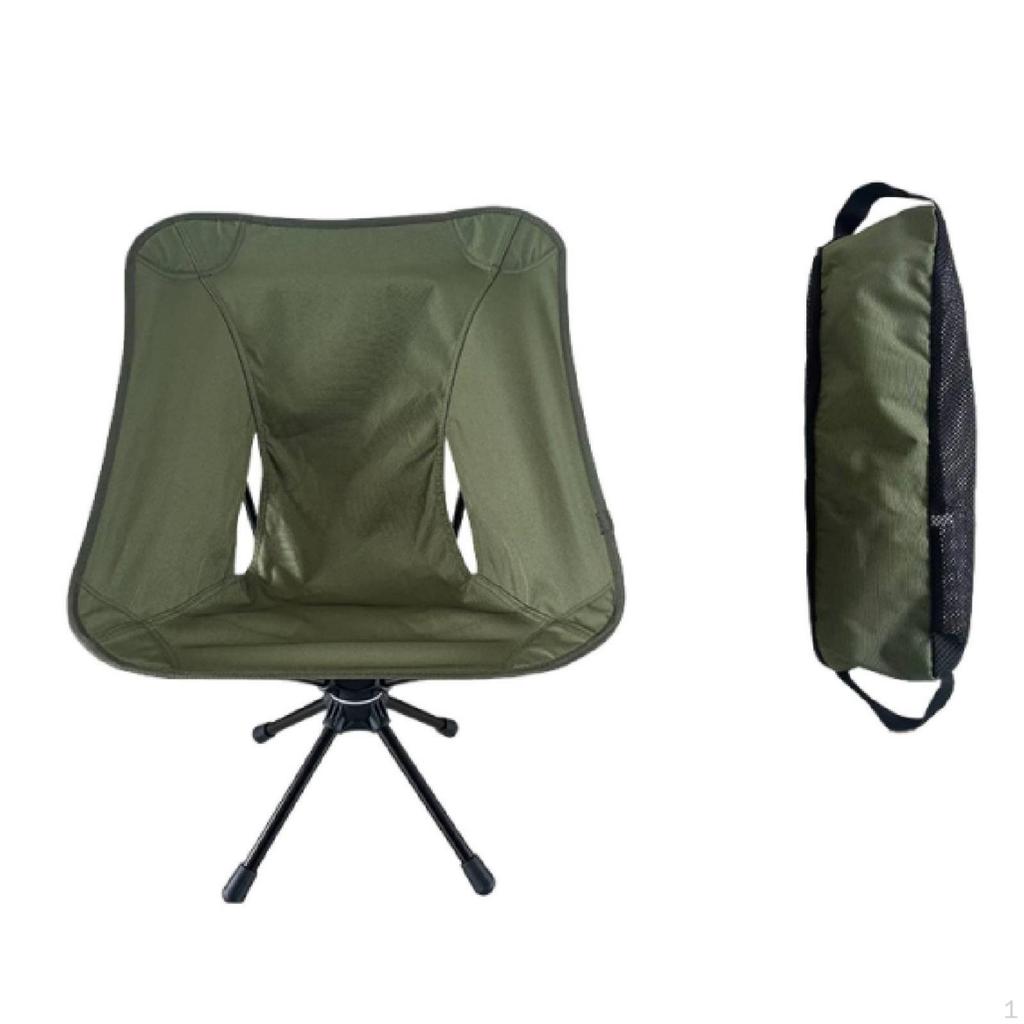 Folding Moon Chair Lightweight Swivel Camping Compact Black