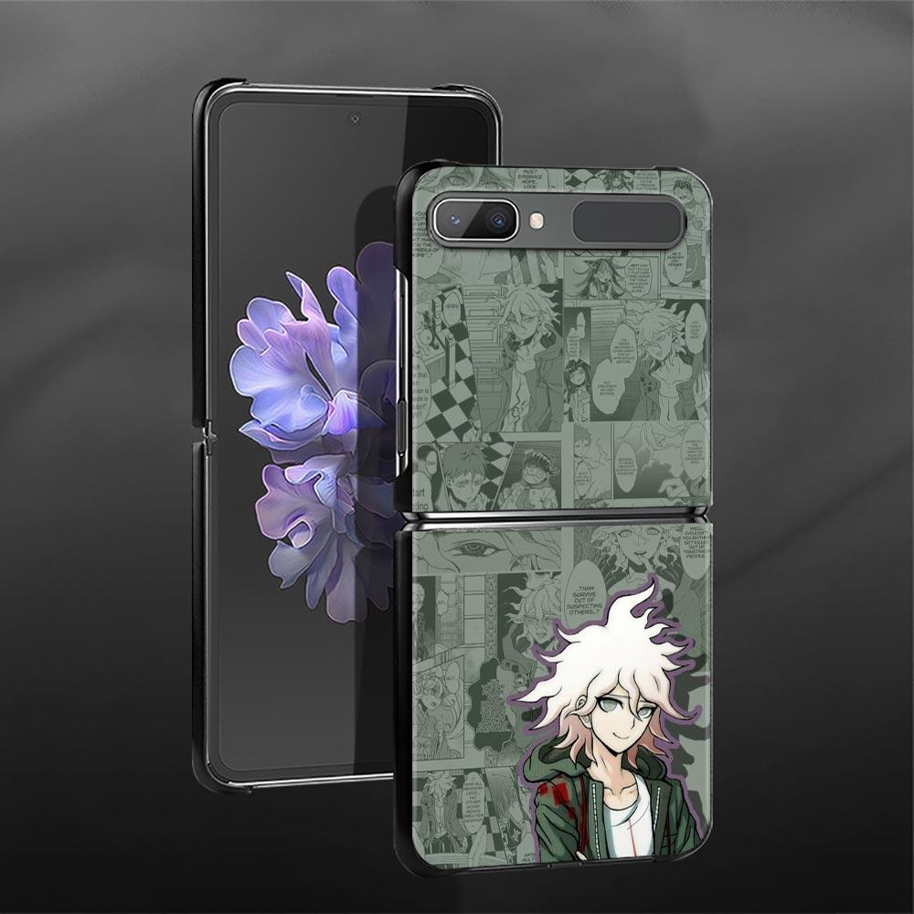 Phone Protective Case For Samsung Galaxy Z Flip3 5g Back Cases For Samsung Z Flip Capa Black Shell Fundas Danganronpa Cartoon