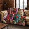 Bunte Körbe Mandala Böhmen Flanelldecke Weiche Warme Decke für Schlafzimmer Zimmer Wohnzimmer Büro Reise Camping Picknick
