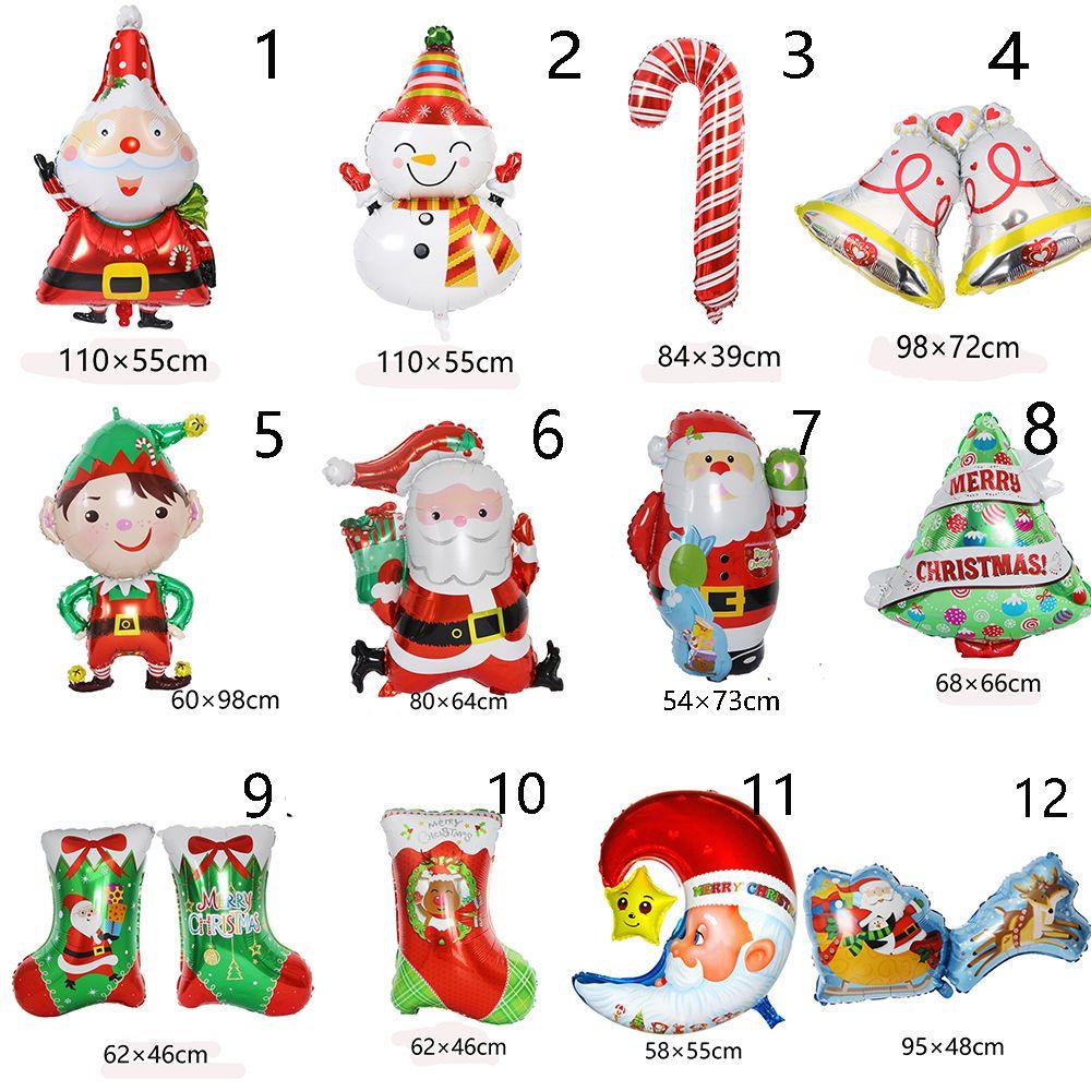 Snowman ChristmasTree Santa Claus Air Balloons Cartoon Balloons Christmas Decorations Aluminum Foil