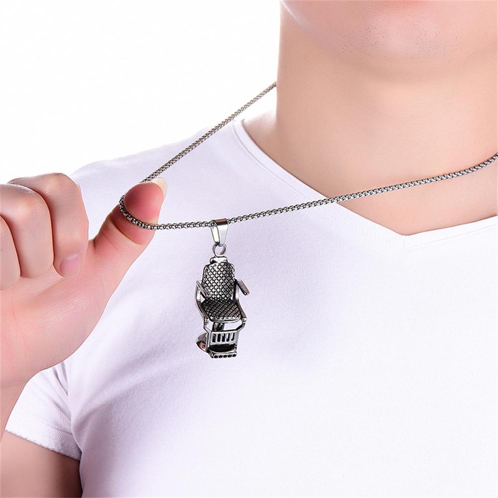 Punk Barber's Chair Seat Shape Pendant Male Gold Silver Color Stainless Steel Barber Necklace for Men Barbershop Jewelry Gift