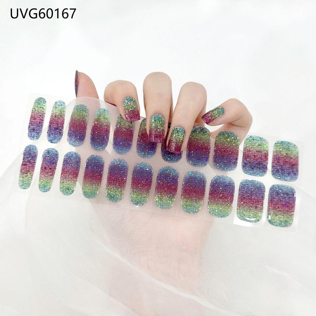 Transparent Nude UV Gel Nail Art Stickers: Semi-Cured, Semi-Baked Manicure Sheets