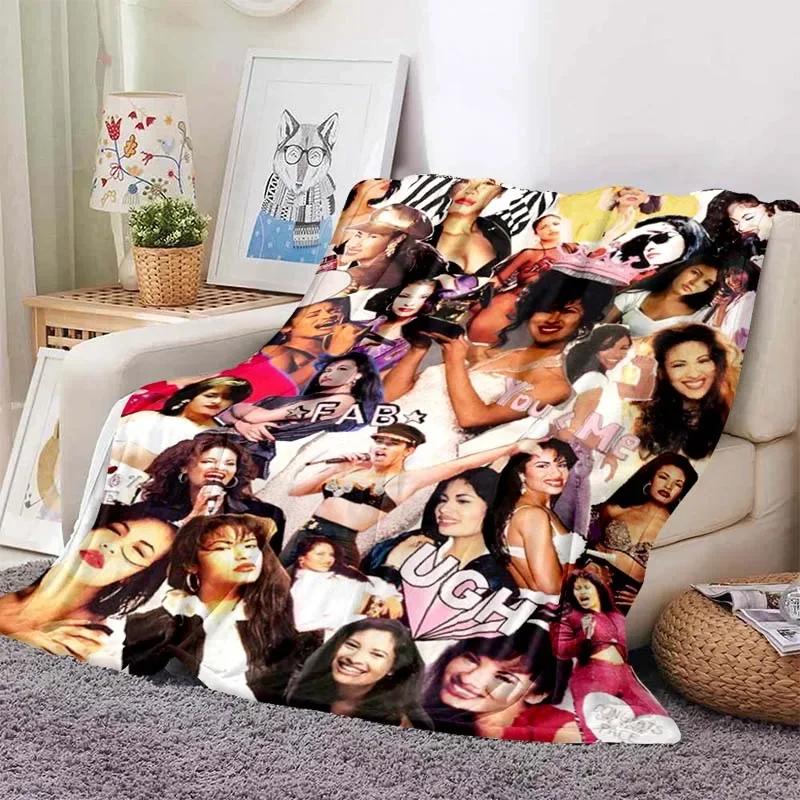Selena Quintanilla Sakura Beauty Blankets Fleece Textile Decor Multifunction Soft Throw Blankets for Sofa Outdoor Quilt