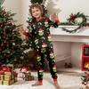 Christmas Print Cute Family Set Pajamas, Home Clothes, Family Set Long Sleeve Top Pants Set