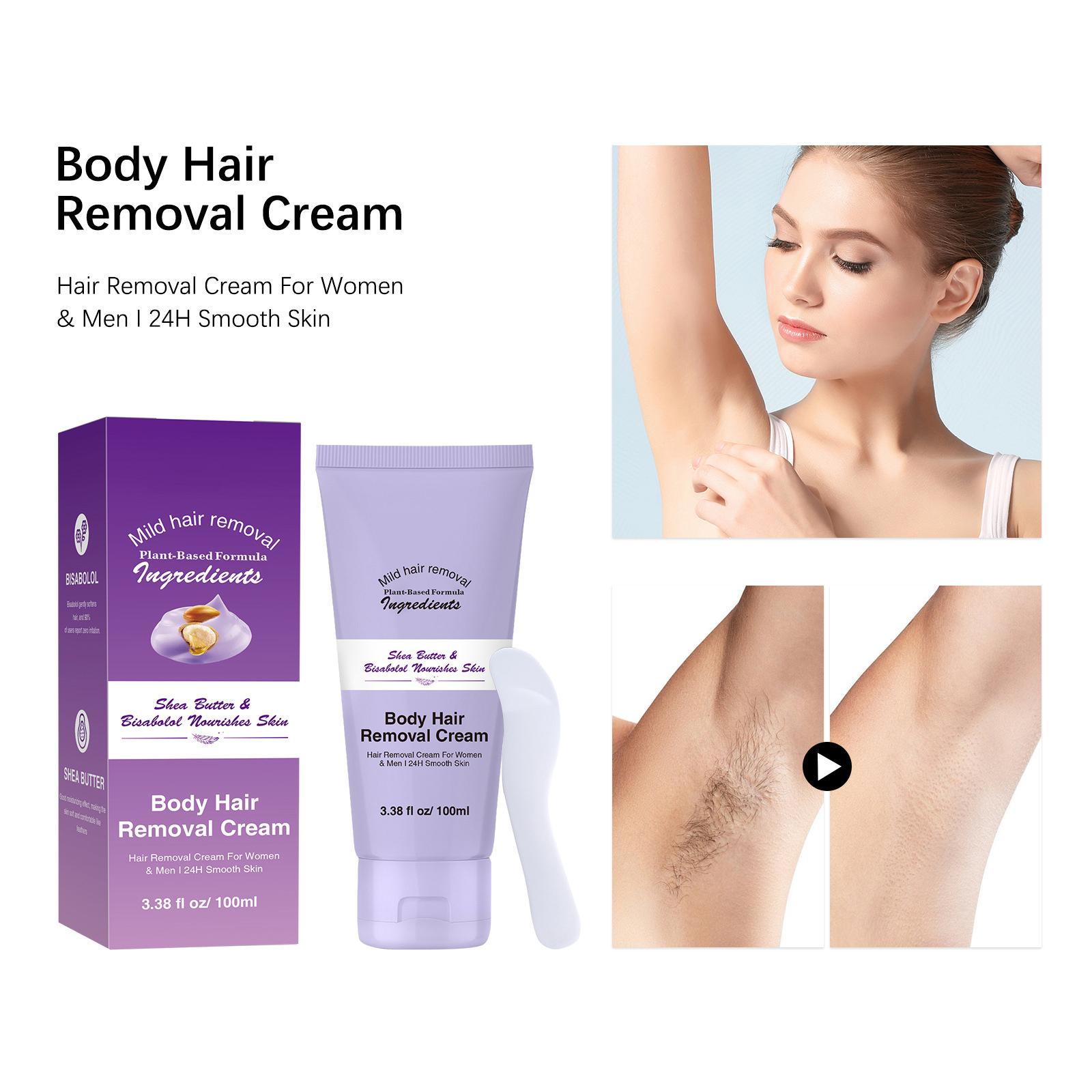 

100ml Soothing Body Hair Removal Cream, Shea-Based, Non-Irritating for Daily Moisture Care on Women & Men One Size