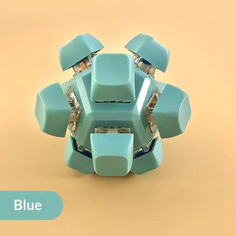 -Creative Stress Reliever 12 Key Flashing Light Stress Relieving Keyboard Ball Fingertip Pressing Gift Toy