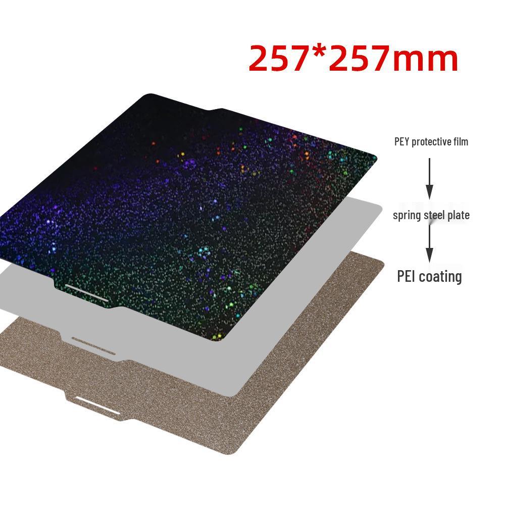 3D Printer Accessories: PEI Spray Coating, Starry Sky Pattern Sticker Film, Double-Sided Spring Steel Plate, Magnetic Hot Bed Platform