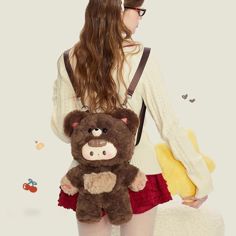 Cute Plush Bear Backpack Women 2026 Velvet Mini Shoulder Bag Lightweight Daily Use Unisex Style