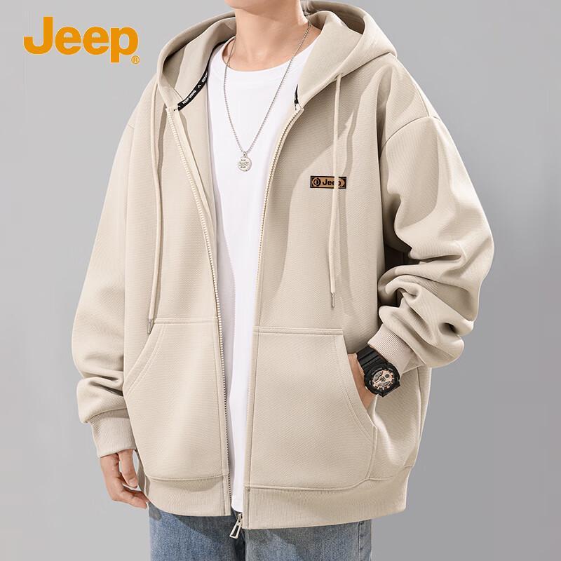 JEEP Men s Loose Fit Heavyweight Hooded Zipper Jacket L