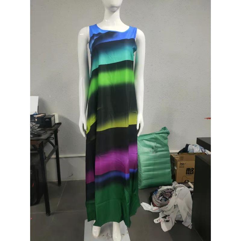 IHUASU Fashion Summer Spring Sleeveless O-Neck Casual Dresses