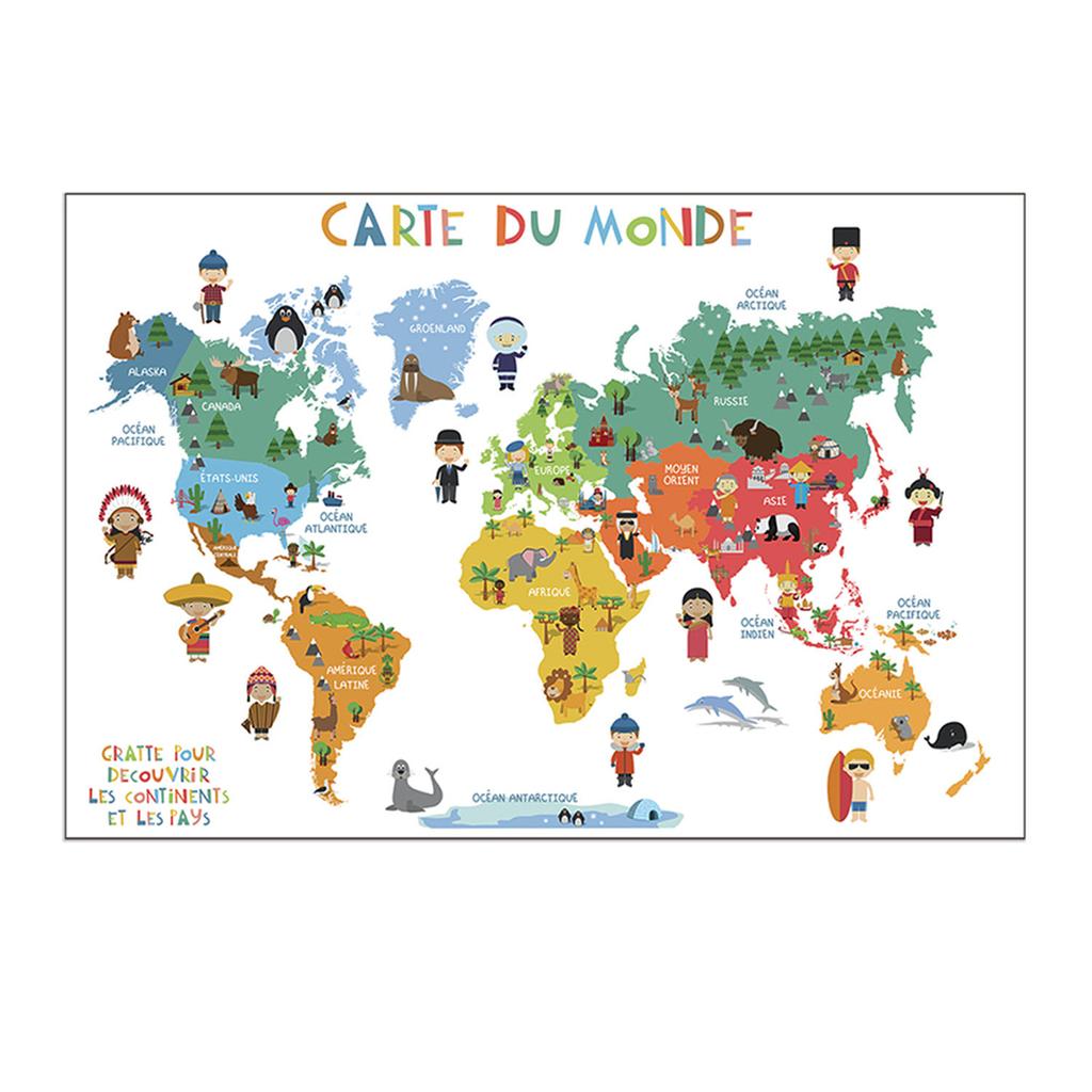 Les Trésors De Lily [A1676] - Poster / Scratch Poster 'Mappemonde' - 60x40 Cm