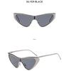 Women's sunglasses, men's and women's fashion metal one-piece cat's eye sunglasses