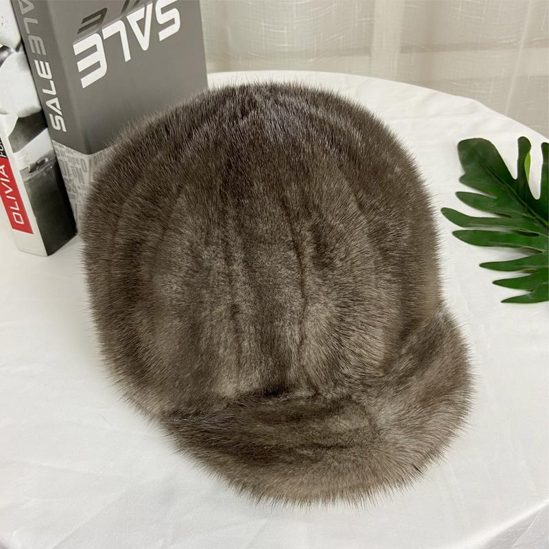 

Натуральная норковая шляпа с козырьком, бейсболка, женская, зимняя, элегантная, стильная, теплая шапка One Size