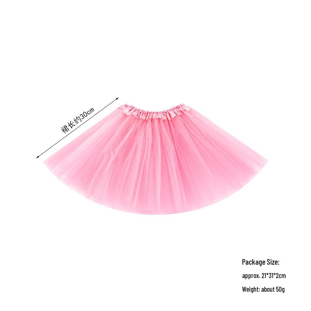 Fustă Tutu Pufos cu Trei Straturi pentru Dans, pentru Copii, cu Talie Elastică