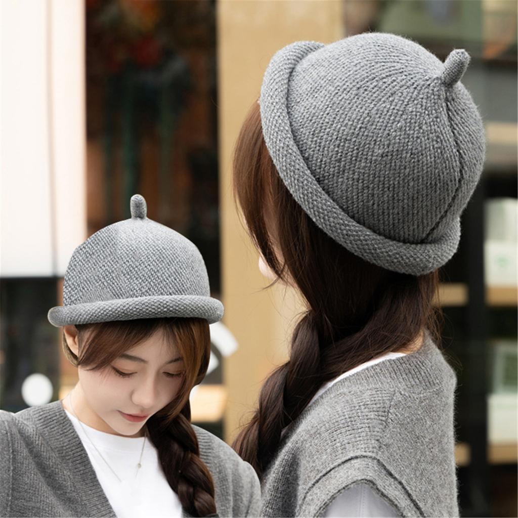 Japanese Beanie Hat for Various Head Size Winter Autumn Thickened Pullover Hat for Casual Travel Street Wear Domed Hat