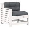 VidaXL Canapé de Jardin Accoudoir avec Coussin, Siège avec Dossier, Fauteuil de Terrasse Patio Arrière-cour Extérieur, Blanc 844921