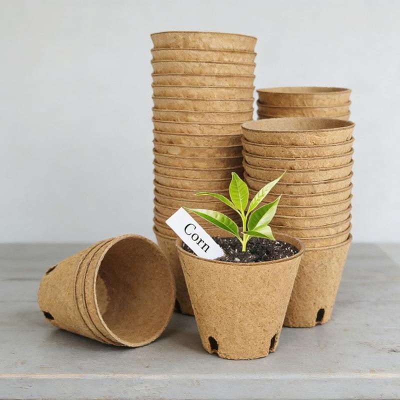 45 Lotti Vasi Biodegradabili per Vivaio Vasi Avviamento Piantine Starters per Piante Vasi Rotondi in Torba da Giardino per Avviamento Piantine in Giardino Domestico