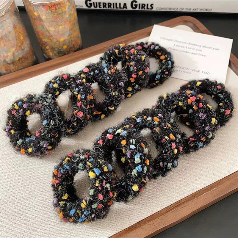10pcs/canned Multicolor Plush Hair Rope for Women High Elastic Hair Rope Fashion  Girl Does Not Damage Hair Hair Ties