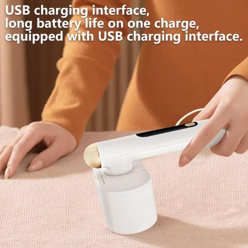 Efficient Double Head Fabric Shaver Powerful Motor Delinter USB Rechargeable Pilling Remover for Various Garments