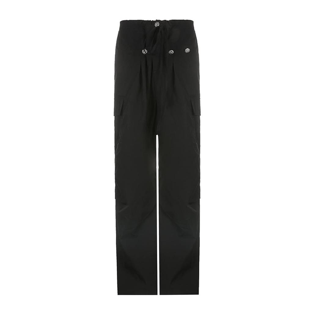 Dam Loose Cargo Byxor Hip Hop Sport Byxor Dragsko Lösa Breda Ben Casual Byxor