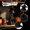 Mystical Tabletop Decor 12 Inch Black Resin Faceless Witch Figurine, Gothic Spooky Robed Statue with Figurine for Halloween Pointed Wizard Hat,