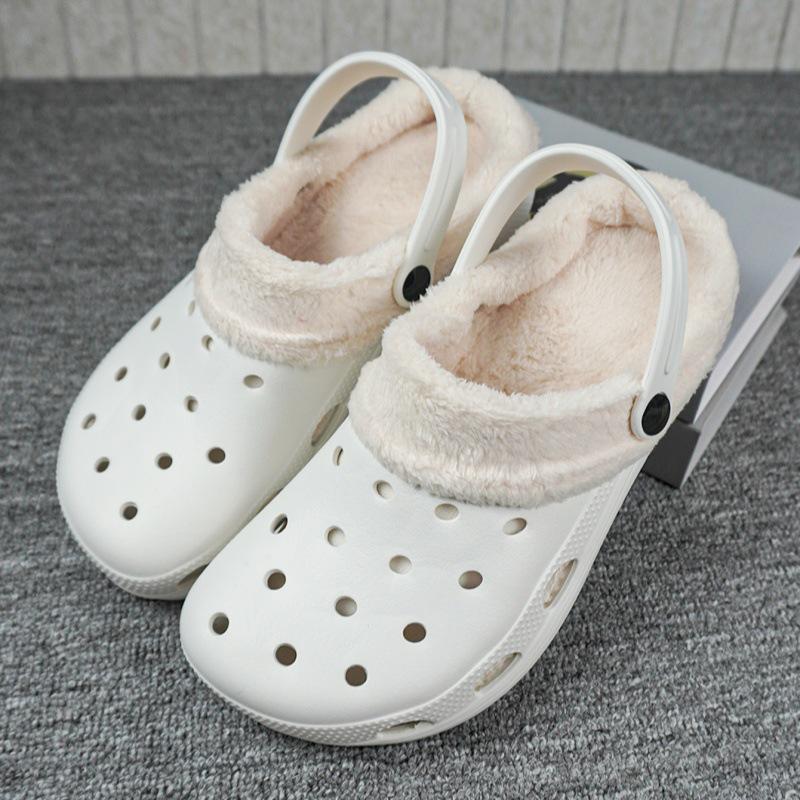 

Women s Winter Fleece-Lined Closed-Toe Casual Multi-Color Cotton Slippers 46/47 белый