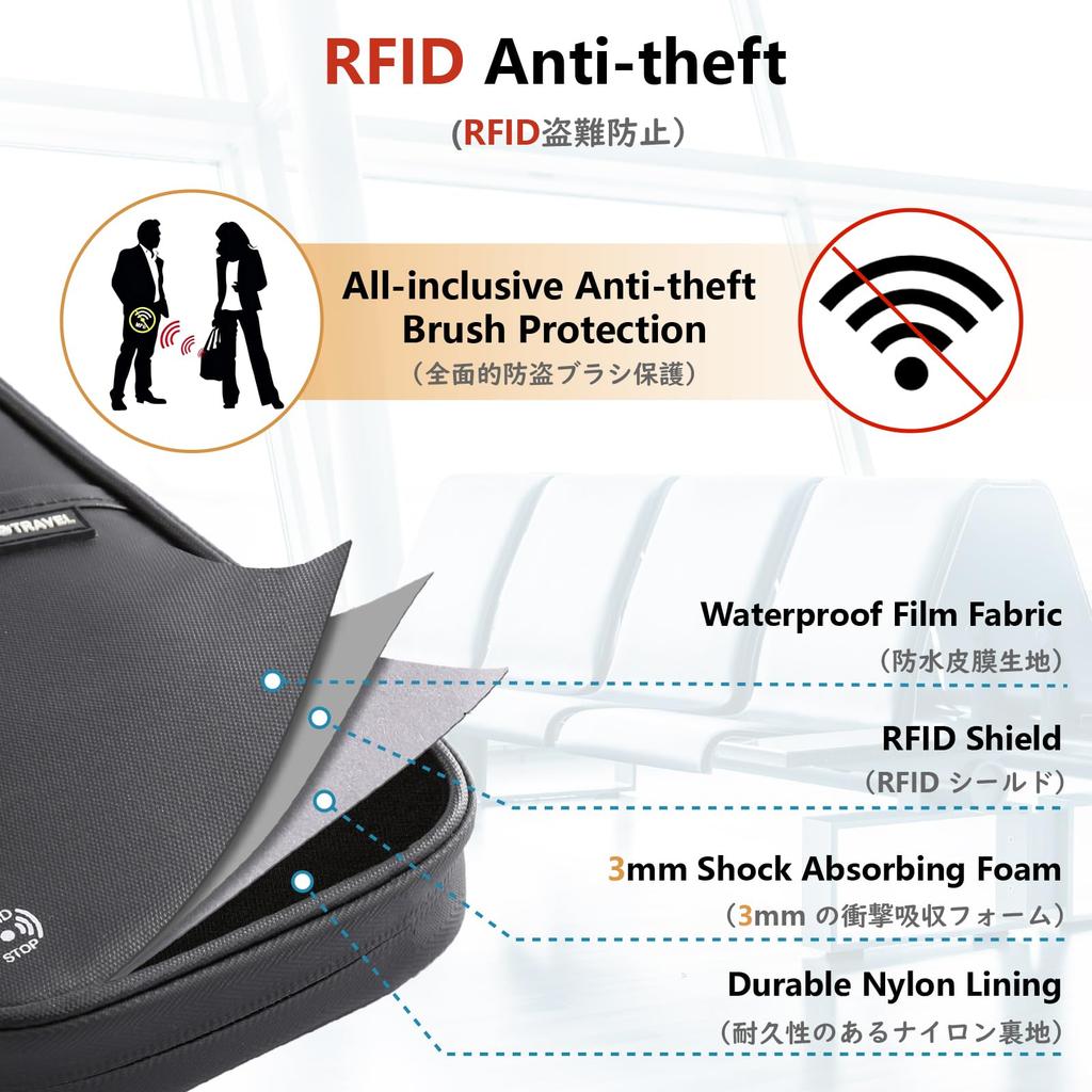 JEELAD Passport Passport Security Passport Card Travel Passport Pouch with Multifunctional Storage Large Travel Accessory Case, Anti-Skimming,