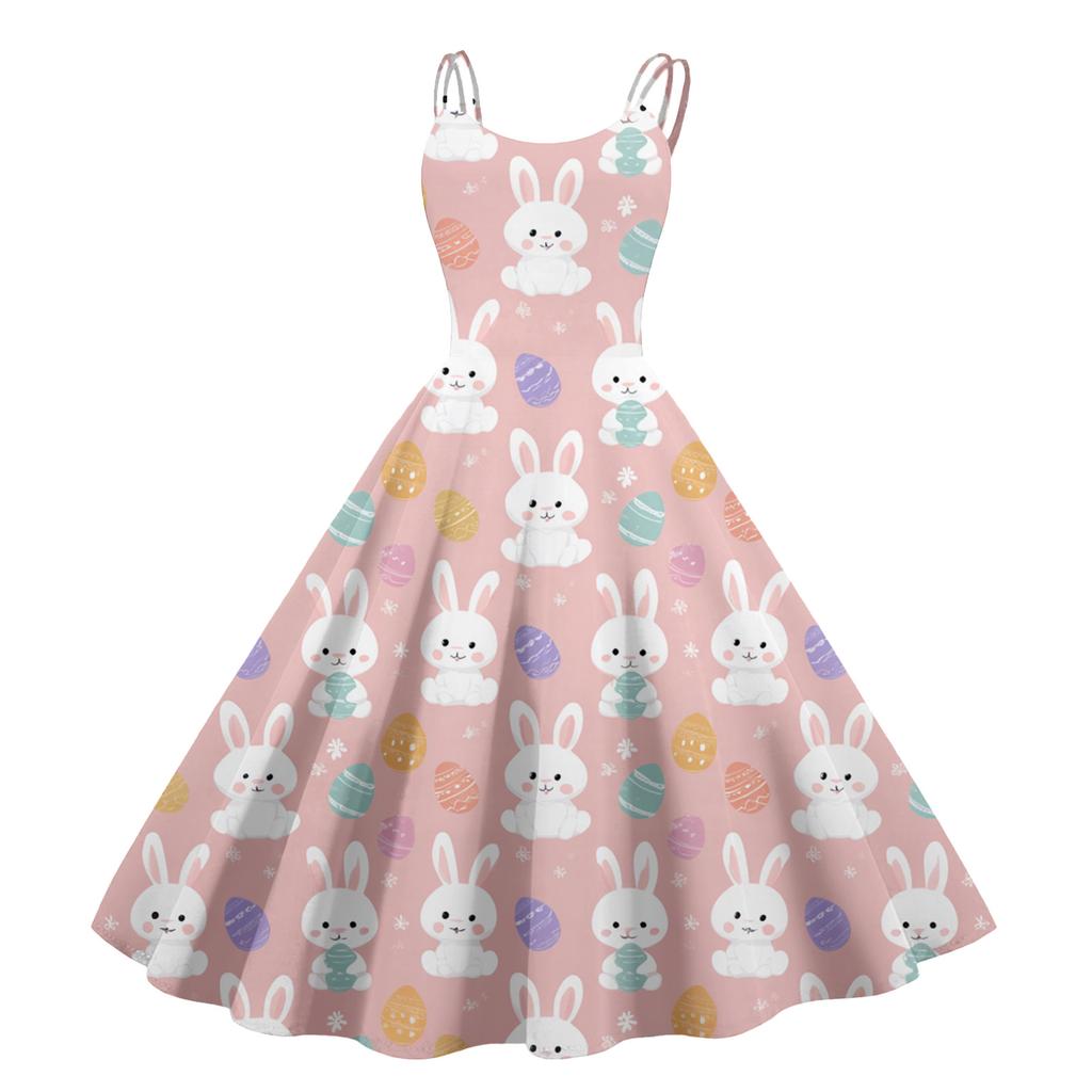 Damen Print Sexy Schulterfrei Punk Vintage Kleid