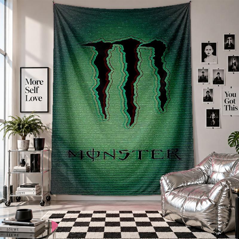 Wall TapestryMonster Energy Art Hanging Cloth Decorative Background Cover for Room Decoration