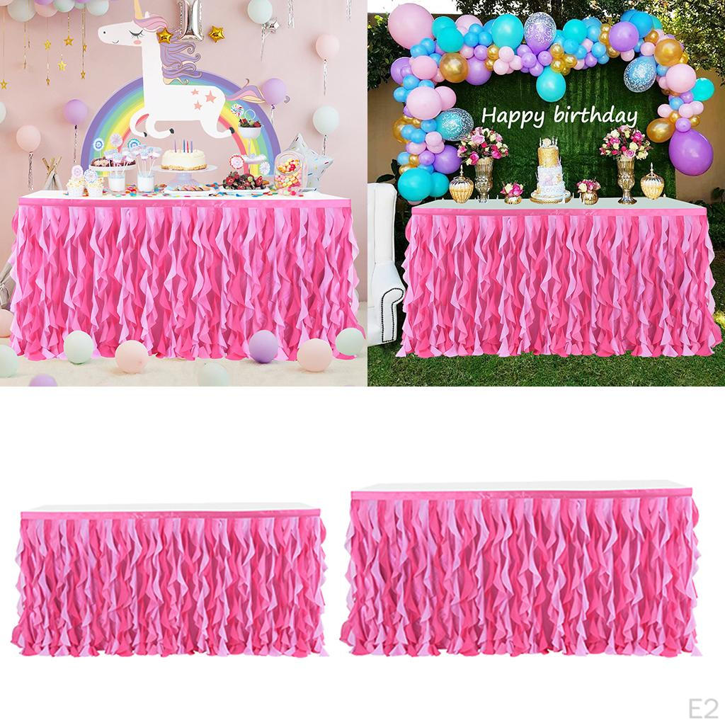 2 / 3Yards Tulle Fabric Table Skirt Ruffle Tableclothes For Wedding Party