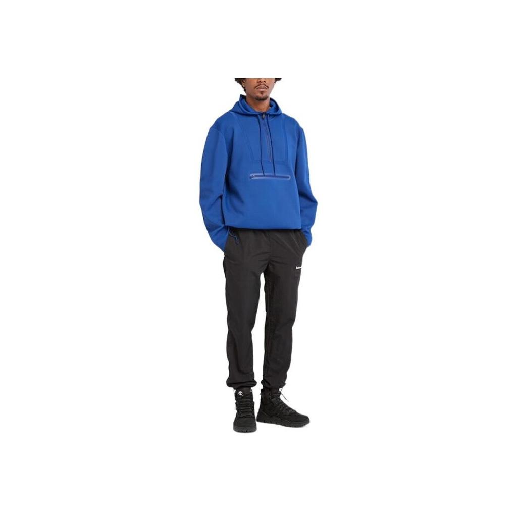 Timberland Solid Color Logo Print Hooded Long Sleeve Sweatshirt Men Sweatshirt Blue A5UH1-CY5