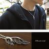 [Shinjuku Gin no Kura] Double Wing Silhouette Black Pendant Top (No Chain) Silver 925 Pendant Wing Feather Feather Thin Black