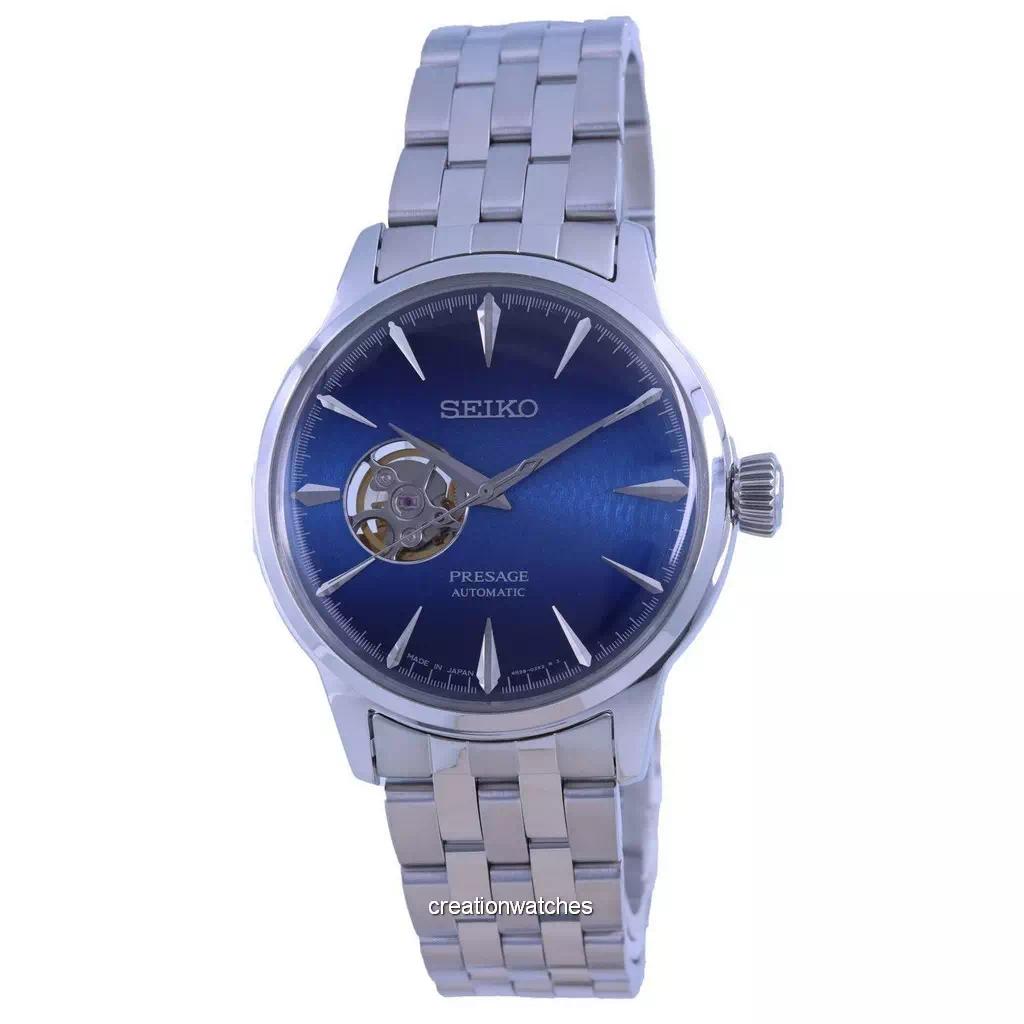Refurbished Seiko Presage Cocktail Time Blue Acapulco Open Heart Automatic SSA439J1 Men's Watch