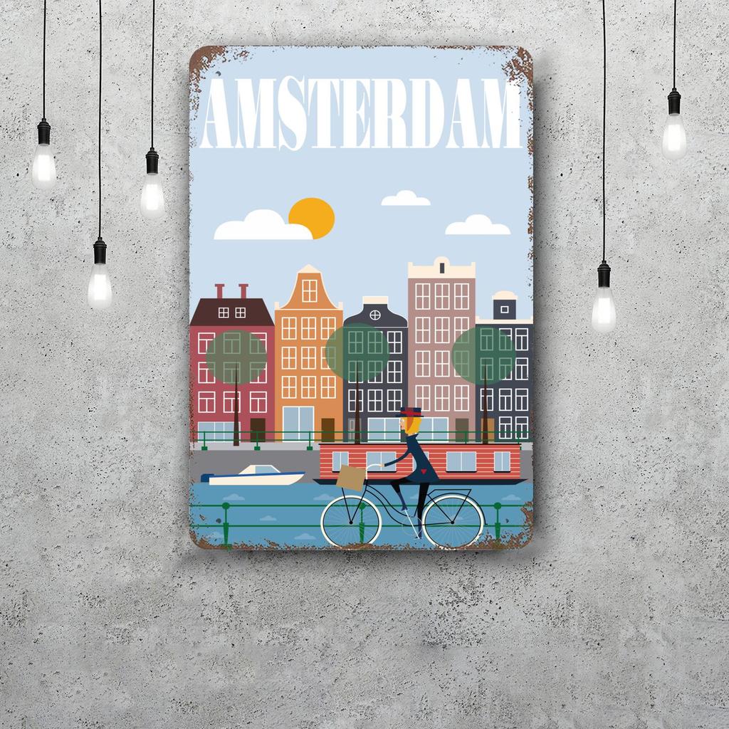 city Retro Vintage Tin Sign Poster Decorative Plaque Metal Plate Wall Decor