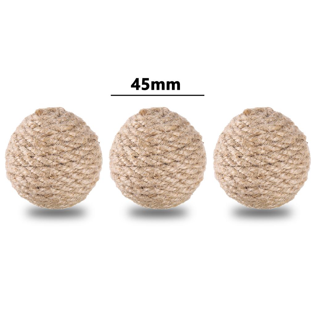 5PCS Pet Cats Sounding Ball Interactive Natural Handmade Sisal Cat Scratching Ball Make Sounds Cat Toy Home Kitten Ball Toys