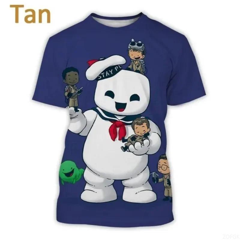 Ghostbusters 3D Print T-shirt Personality Hip Hop Men and Women Casual Round Neck Fun T-shirt Men's Sports Short Sleeve Tops