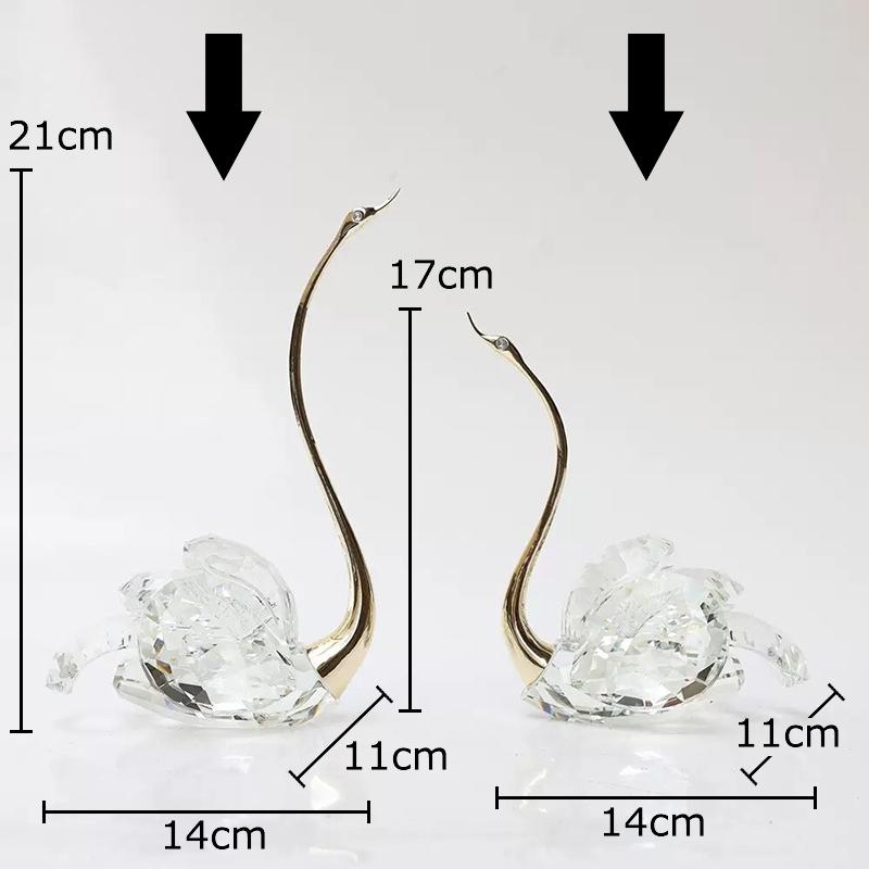Transparent Crystal Swan Ornaments Creative Artwork Desk Decoration Gold-plated Swan Sculpture Modern Home Decor Accessories