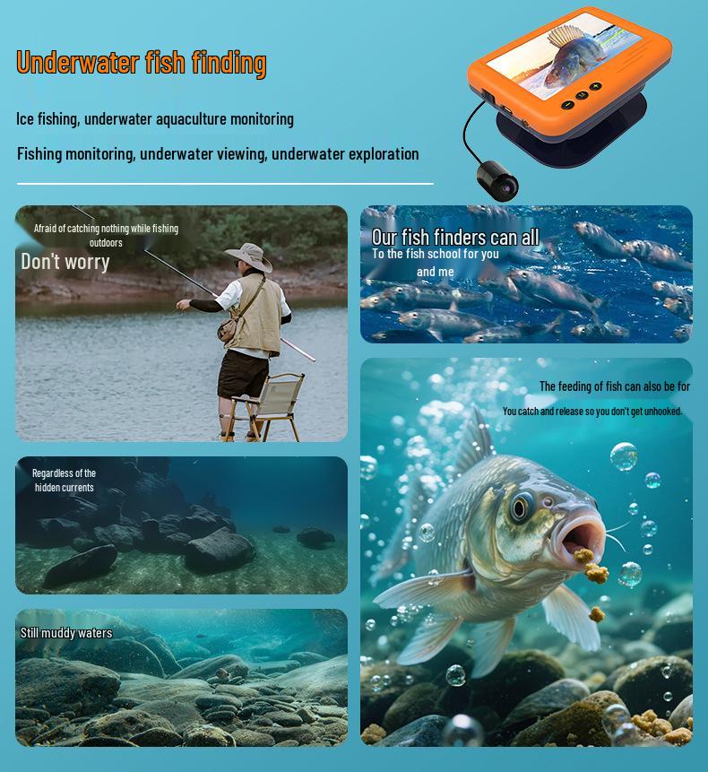 4.3" HD Night Vision Fish Finder for Ice Fishing