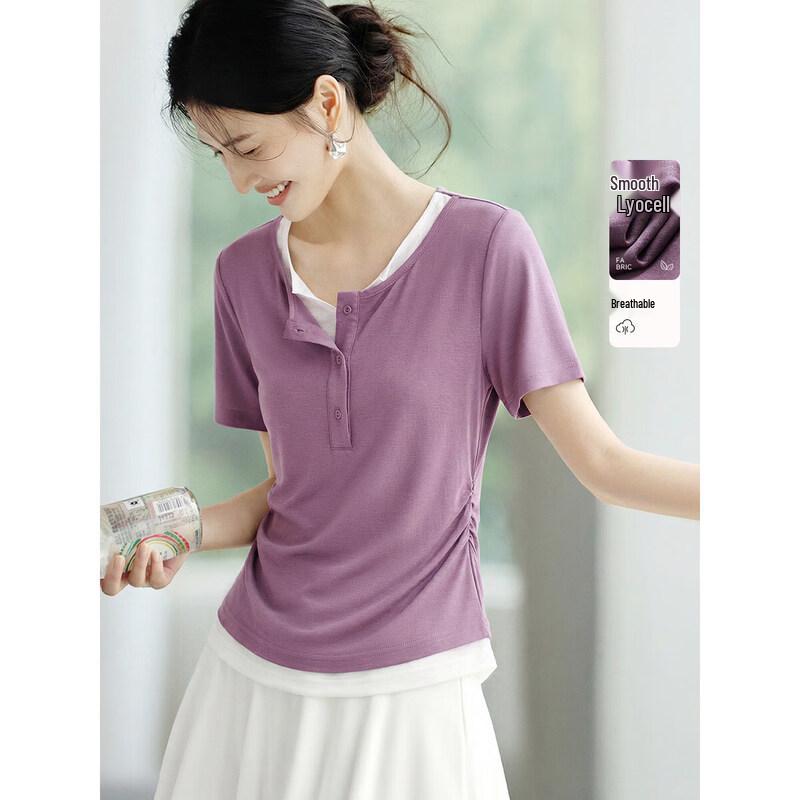 XWI Women s Tencel Blend Half-Placket T-Shirt XL