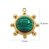 CARLIDANA Sun Shape Diy Jewelry Pendant Colorful Natural Stone Inlaid Stainless Steel Necklace Accessories Charms for Women