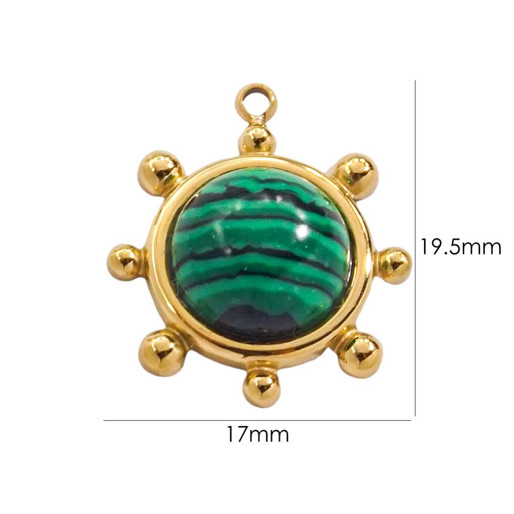 CARLIDANA Sun Shape Diy Jewelry Pendant Colorful Natural Stone Inlaid Stainless Steel Necklace Accessories Charms for Women