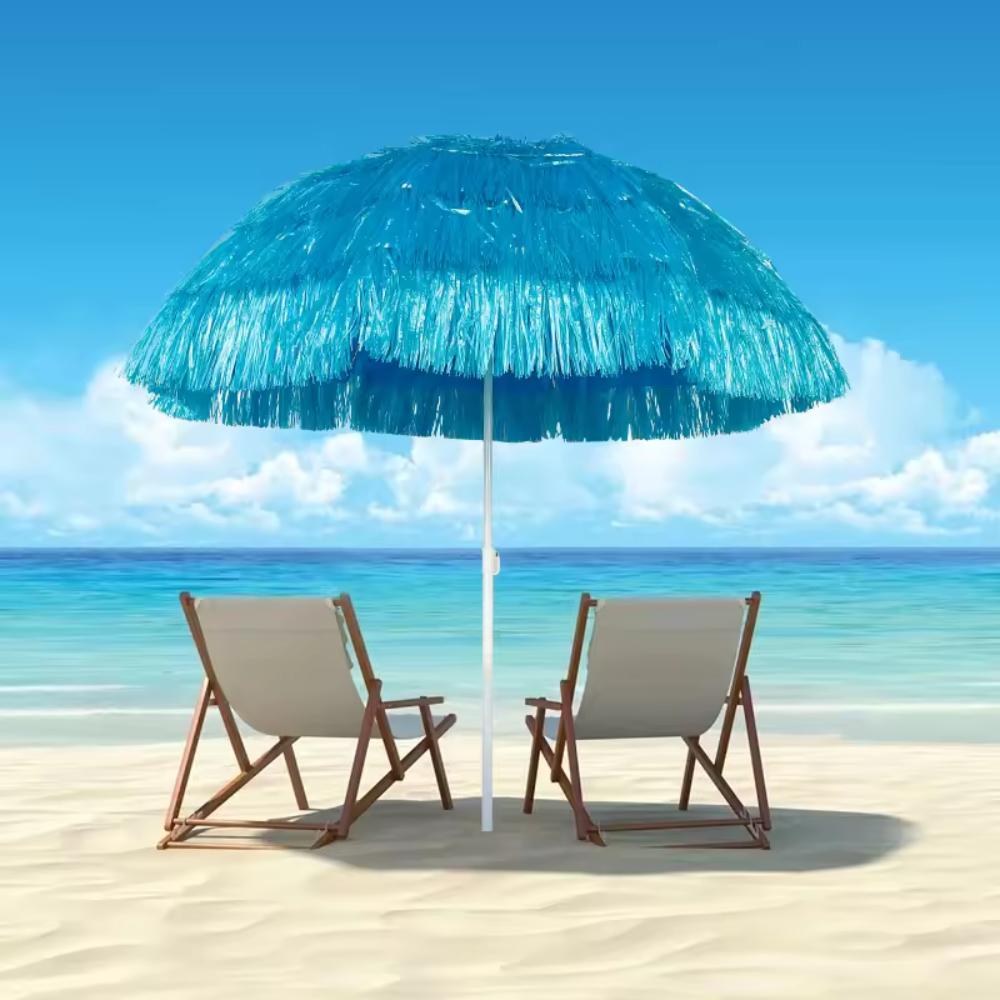 Hawaiianischer Garten Strand Sonnenschirm für Balkon Terrasse Schnüre Strand Blau