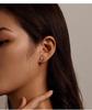 Aifle Sterling Silver S925 Pink Butterfly Earrings with Platinum-Plated Oil-Drop Design