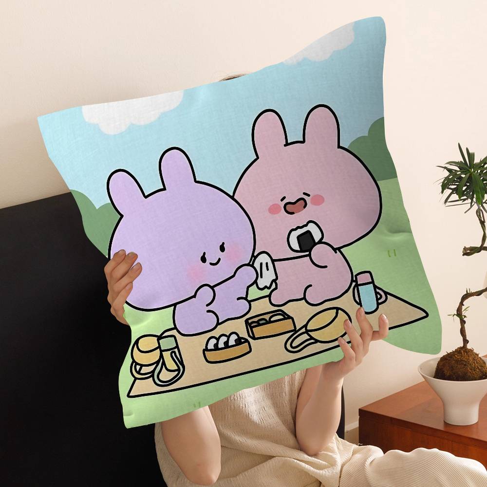 Cartoon Asamimichaan Asleep Cute Asamimi Office Cushion Pillowcase Car Cushion CoverXCM Lumbar Pillowcase Sofa Pillowcover