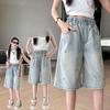Girls' Stylish Denim Shorts Summer Clothes Children's Pants Summer Thin Jean Casual Five Quarter Pants