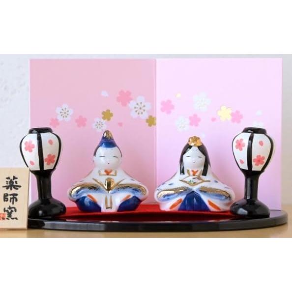 Yakushi Kiln Hina Doll Compact Pottery Small Cute Dyed Nishiki Yayoi Hina Miniature First Festival Hina Dolls Peach Festival Peach Festival