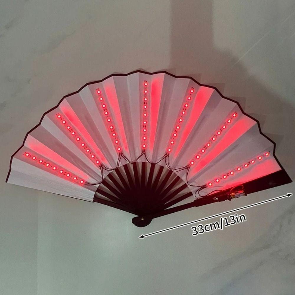 Silk LED Fan Luminous Discoloration Fan Fun Handheld Fans  Party Dancing