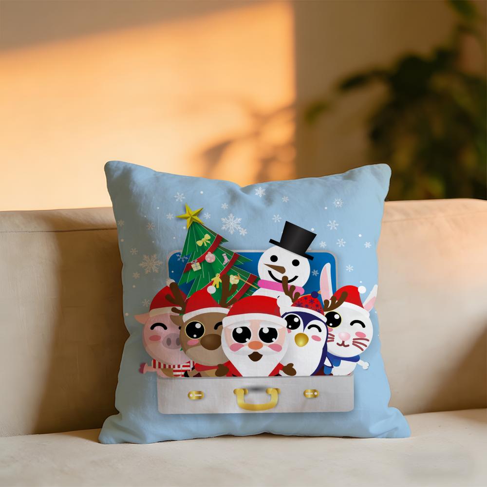 Süßer Weihnachts Kissenbezug Gemütliches Samt Kissen Weiches Warmes Kissen Für Sofa Bett