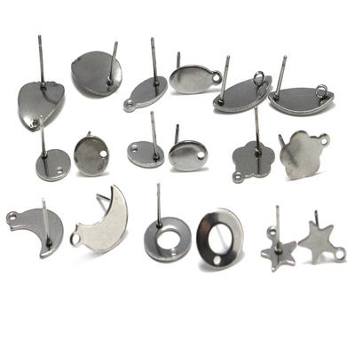 20 Stück DIY Ohrringe Herstellungsmaterialien Edelstahl Ohrstecker Ohrring Basisverbinder für Schmuckherstellung Zubehör