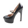 Pristine GUCCI pumps Belt design, almond toe, thick sole black leather Women  Used
